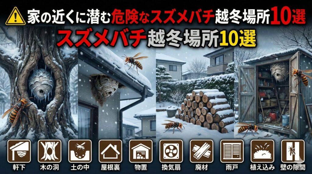 家の近くに潜む危険なスズメバチ越冬場所10選
